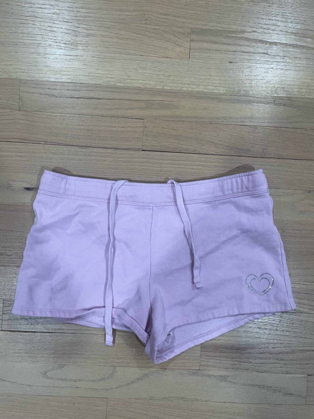 Hollister Light Pink Drawstring Athletic Shorts with Heart Accent